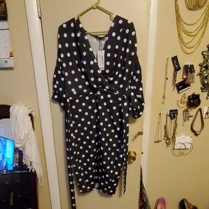 Polka dot midi dress